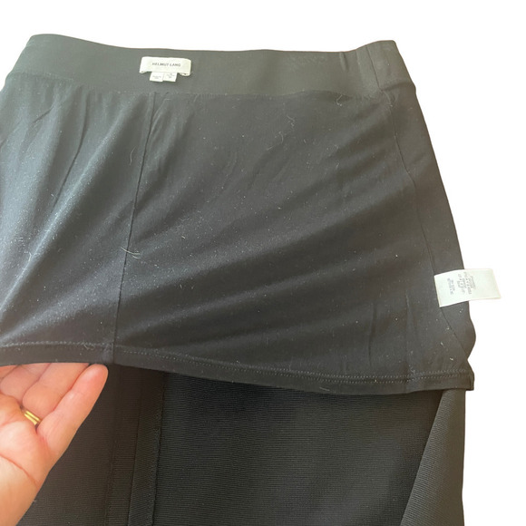 HELMUT LANG Black Ribbed Viscose Blend Stretch Pull-On Pencil Skirt  -Size Small - Picture 10 of 12